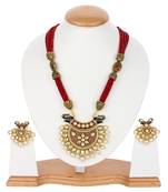 Designer Women Maroon Jaipuri  Onyx Necklace Sets
