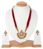 Maroon  Peacock Onyx Necklace Sets