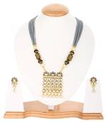 Grey Kundan Royal  Onyx Necklace Sets