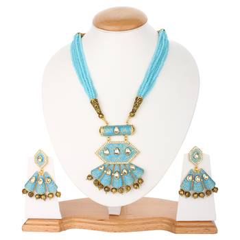 Trendy Turquoise Color  Onyx Necklace Sets 1