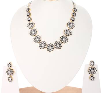 Designer Silver Cubic Zirconia Necklace Sets 1