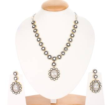 Silver Victoria Designer Cubic Zirconia Necklace Sets 1