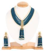 Royal Blue Designer Kundan  Onyx Necklace Sets