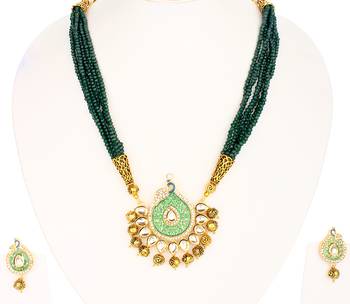 Green Peacock Onyx Necklace Sets 1