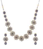 Blue Victoria Designer Cubic Zirconia Necklace Sets
