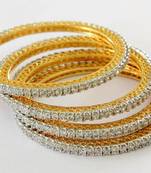 Single Line Big Stone Setted 4 Pics Zerkon Stones Bangles