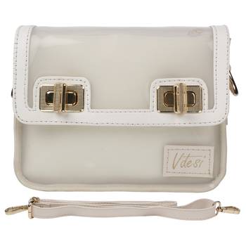 White Couple lock jelly sling Bag 1