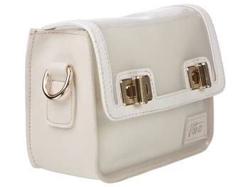 White Couple lock jelly sling Bag 2