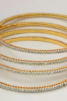 Single Line Very Small Stone Setted 4 Pics Zerkon Stones Bangles