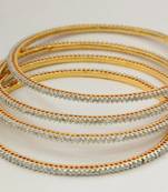 Single Line Very Small Stone Setted 4 Pics Zerkon Stones Bangles