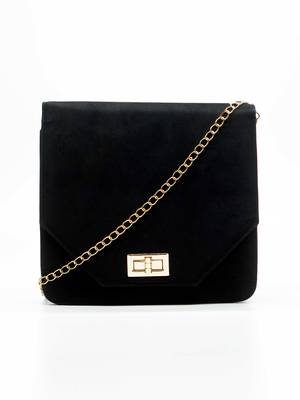 Black Suede Sling Bag 1