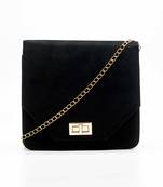 Black Suede Sling Bag