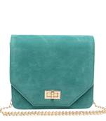 Green Suede Sling Bag
