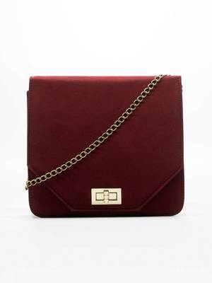 Maroon Suede Sling Bag 1