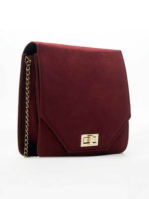 Maroon Suede Sling Bag 2