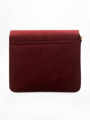 Maroon Suede Sling Bag 3