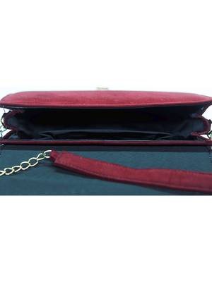 Maroon Suede Sling Bag 4