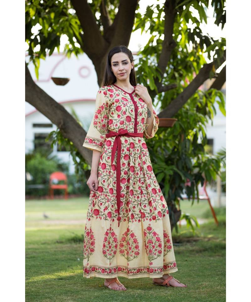 multicolor printed cotton dresses