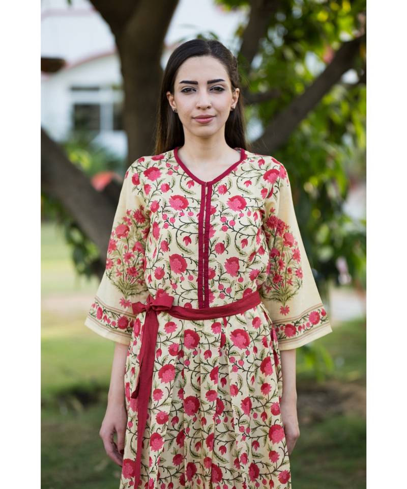 multicolor printed cotton dresses