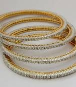 Single Line Medium Size Stone Setted 4 Pics Zerkon Stones Bangles