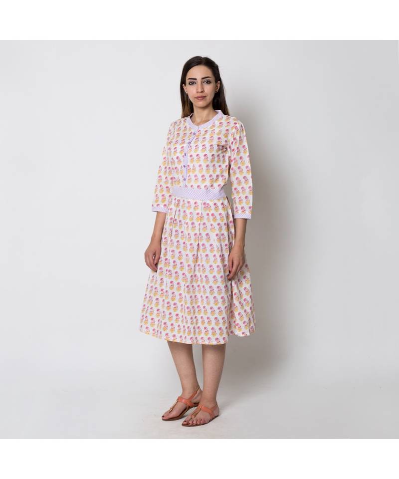 multicolor printed cotton dresses