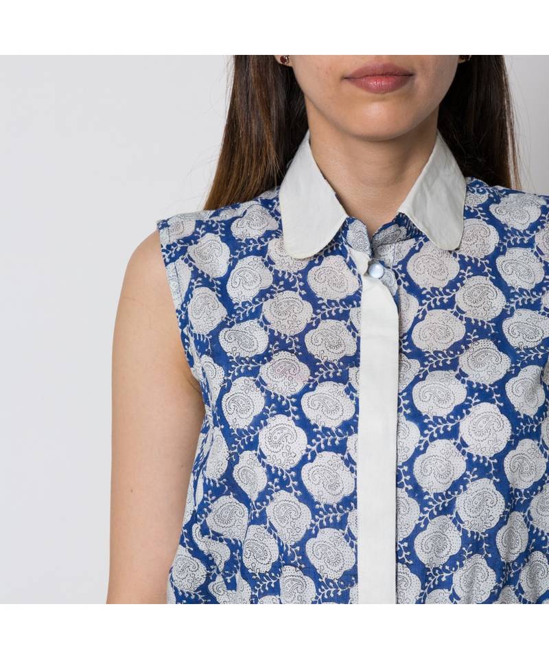 blue printed cotton dresses