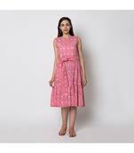 peach printed cotton dresses