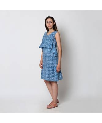 turquoise printed  cotton dresses 1