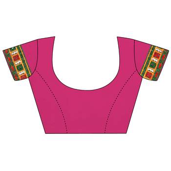 Pink embroidered georgette saree with blouse 5