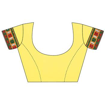 Yellow embroidered georgette saree with blouse 5