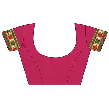 Pink embroidered georgette saree with blouse 5