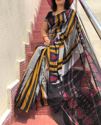 Odisha handwoven Ikat Weaving Cotton Saree without Blouse 1