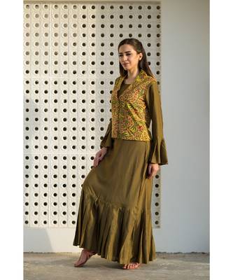 mustard plain cotton dresses 1