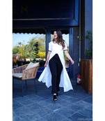 White printed cotton ethnic-kurtis