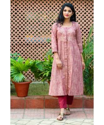 A classic brown coloured kurta with exotic gota patti work 1