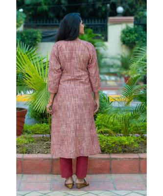 A classic brown coloured kurta with exotic gota patti work 4