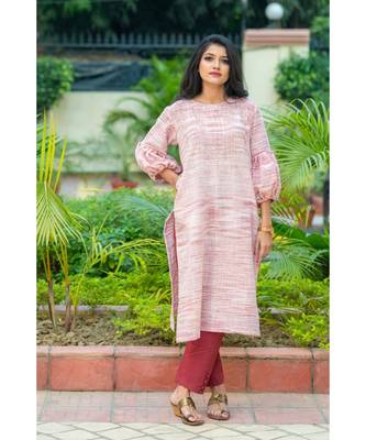 Pastel brown kurta with delicate gota patti work 3