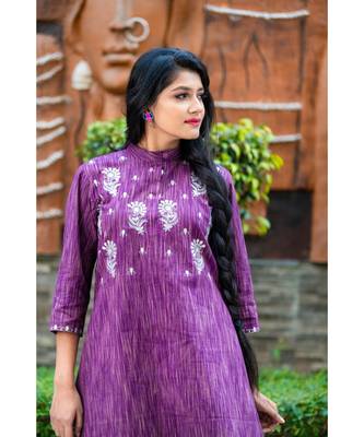 Purple kurta with gota patti work 1