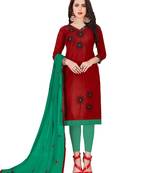 Maroon embroidered cotton salwar
