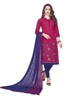 Pink embroidered cotton salwar