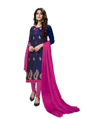 Navy blue embroidered chanderi salwar 1