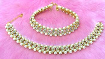 White cubic zirconia anklets 2