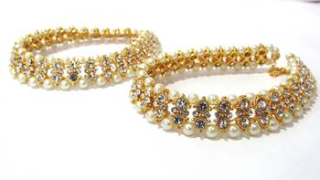White cubic zirconia anklets 4