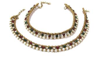 Multicolor cubic zirconia anklets 3