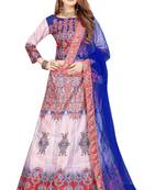 Multicolor Digital Print Art Silk Semi Stitched Lehenga