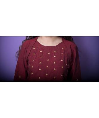 Maroon Designer Kurta With Golden Embroidery 3