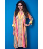 multicoloured khadi cotton kurta