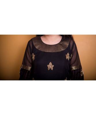 black chanderi work kurta 2
