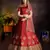 Maroon Gilter Sequins Embroidered Satin Semi Stitched wedding lehenga