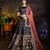 Navy Blue Resham And Sequins Embroidered Satin Semi Stitched wedding lehenga